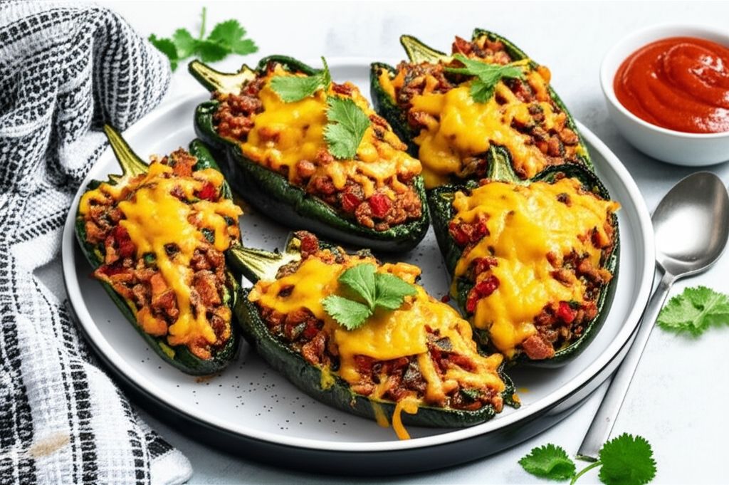 Chorizo Stuffed Poblano Peppers