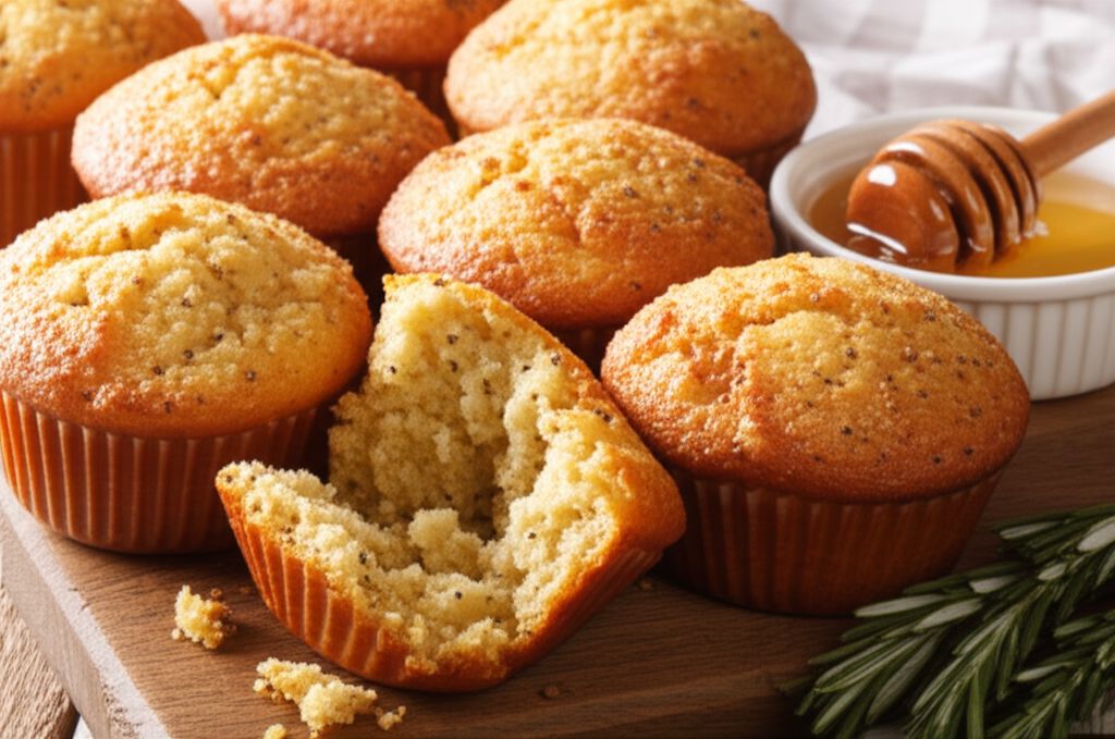 Cornmeal Millet Poppy Seed Muffins