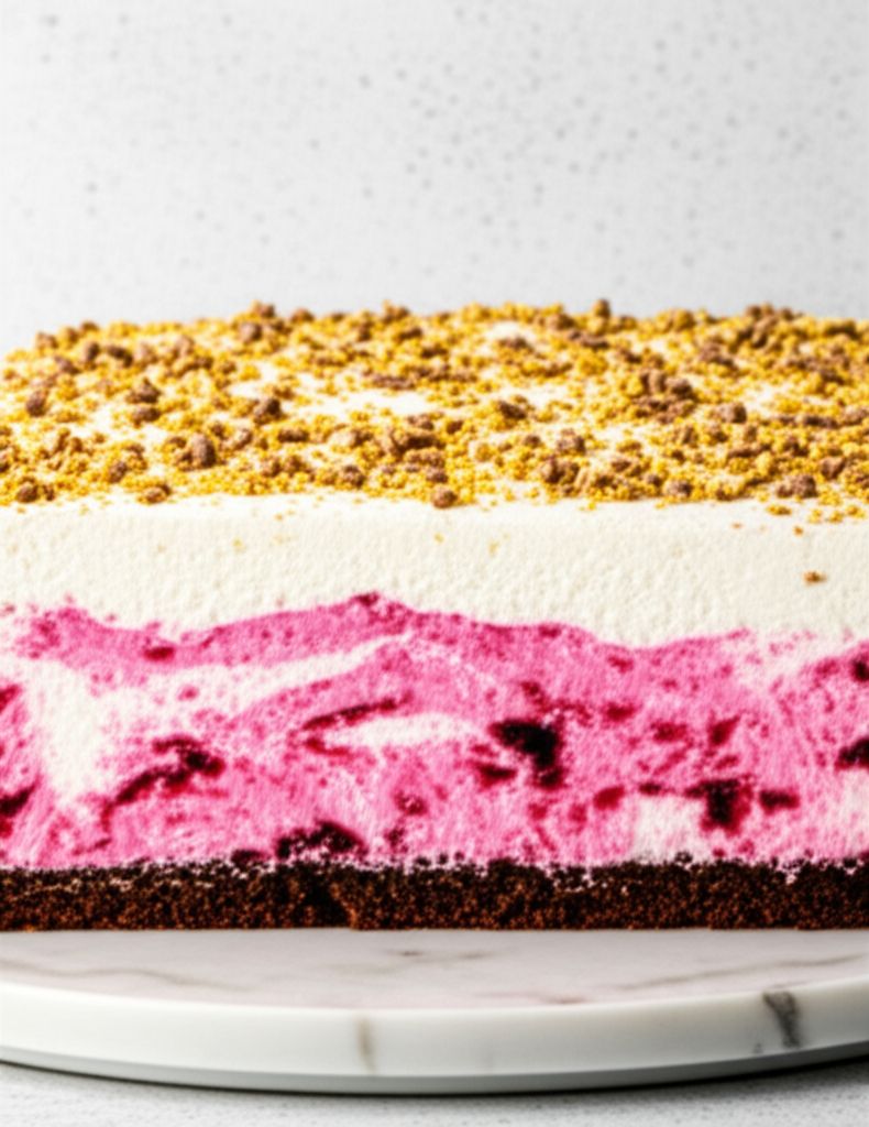 Cranberry Ice Cream Swirl Cake