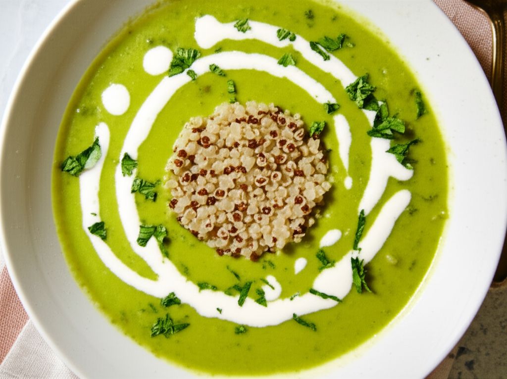 Cream of Broccoli Soup with Quinoa