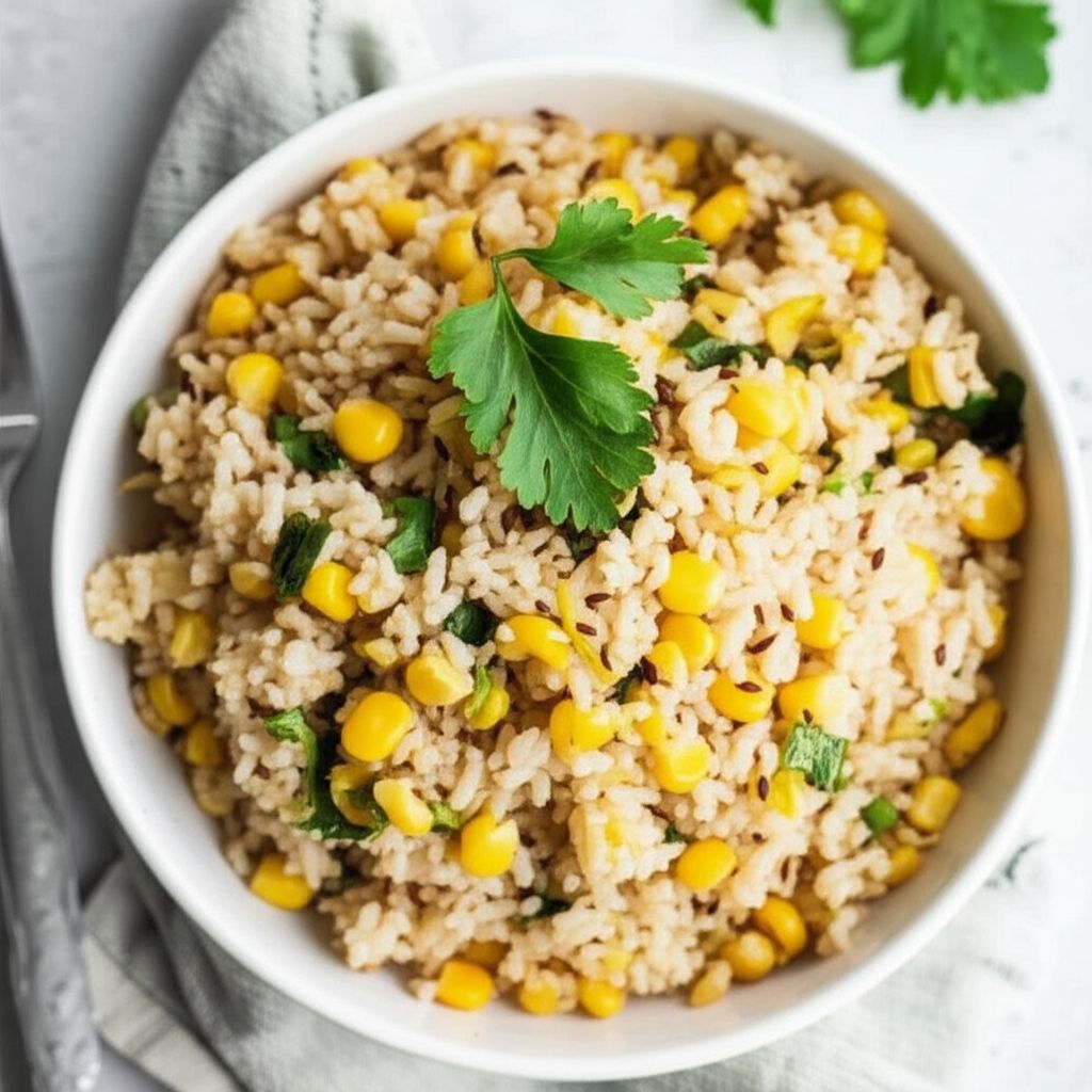 Easy Spiced Brown Rice With Corn