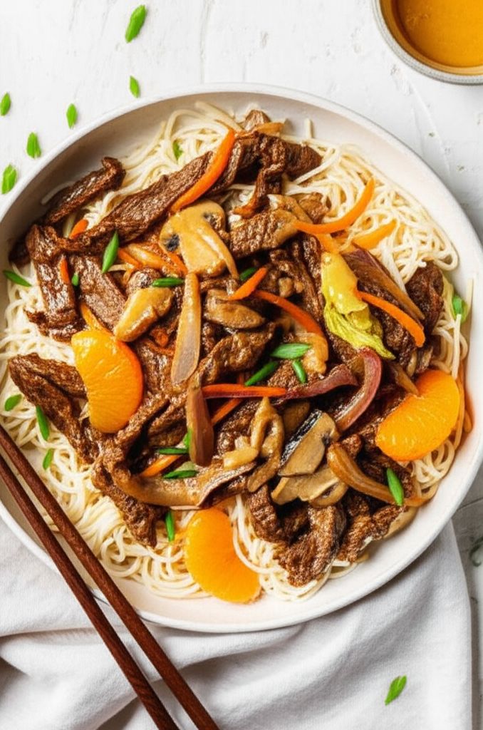 Mild Thai Beef with a Tangerine Sauce