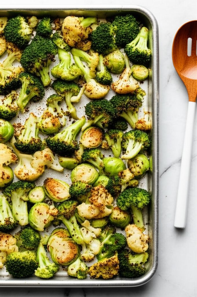 Oven-Roasted Cauliflower, Brussels, and Broccoli