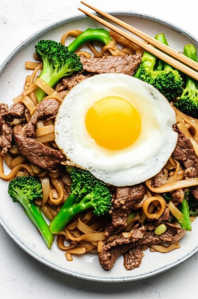 Pad See Ew (Thai Noodles with Beef and Broccoli)