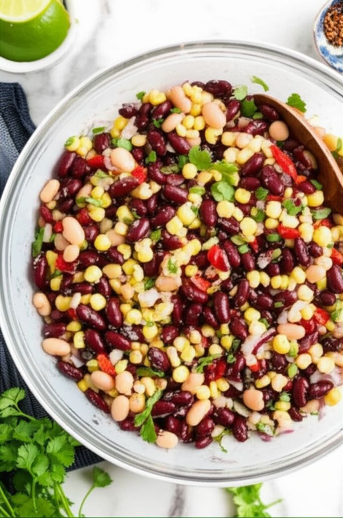 Red, White and Black Bean Salad