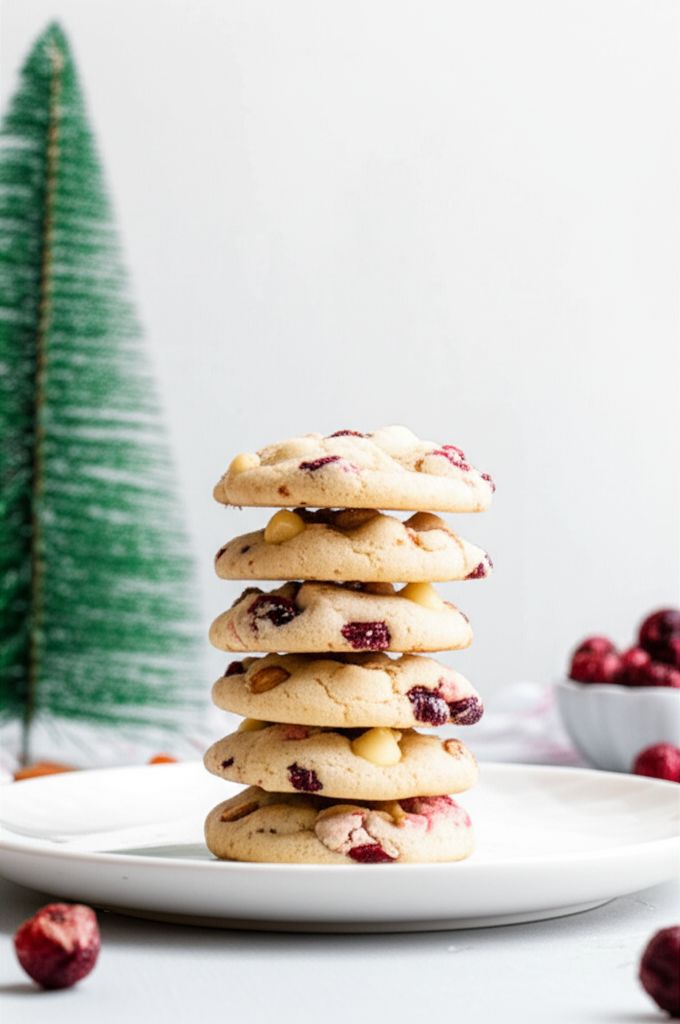Soft Sugar Cookies With White Chocolate, Almonds, and Cranberries