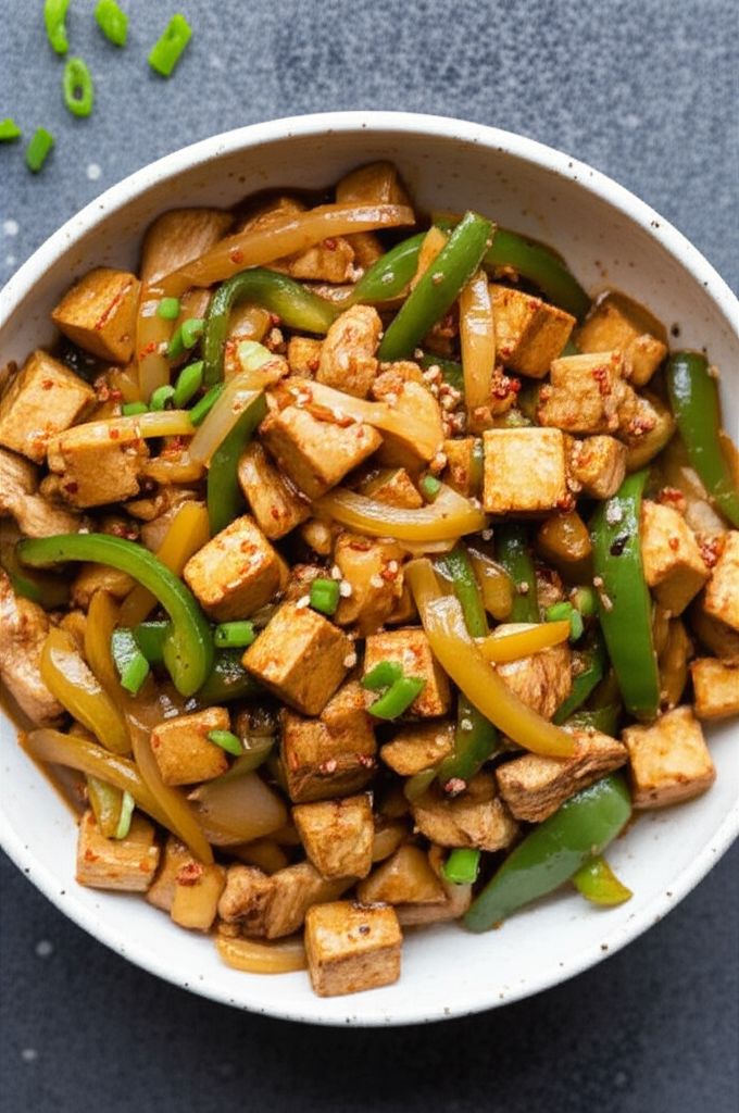 Stir-Fried Chicken with Tofu and Mixed Vegetables