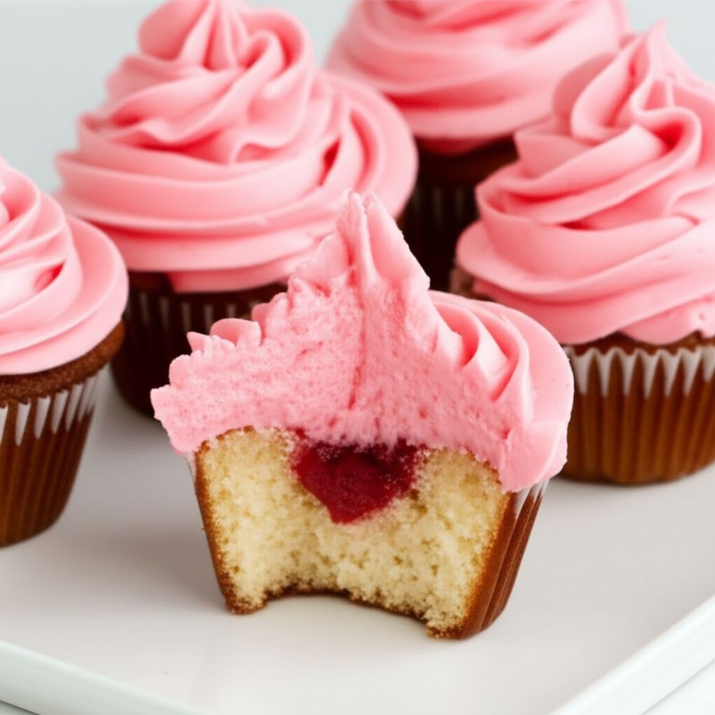 Strawberry Cupcakes with Lemon Zest Cream Cheese Icing