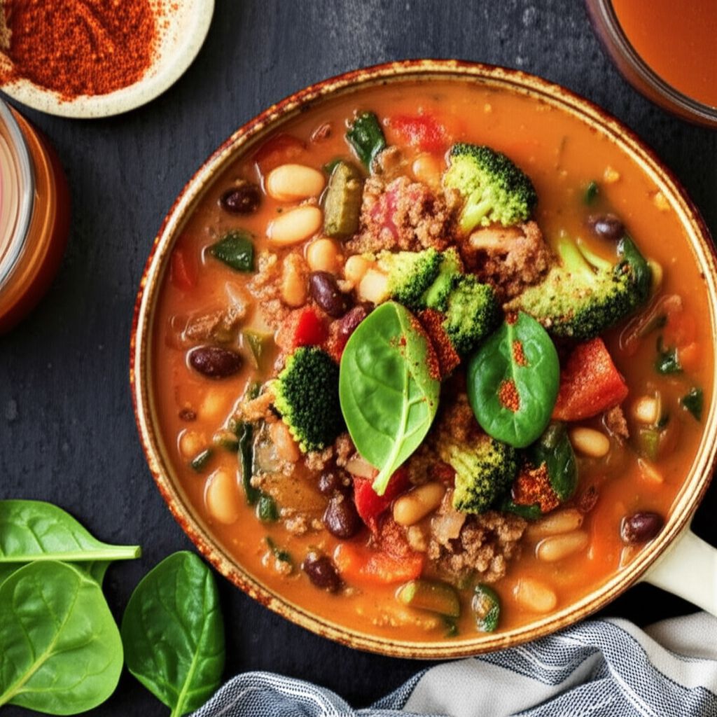 Vegetarian Pumpkin Spinach Chili
