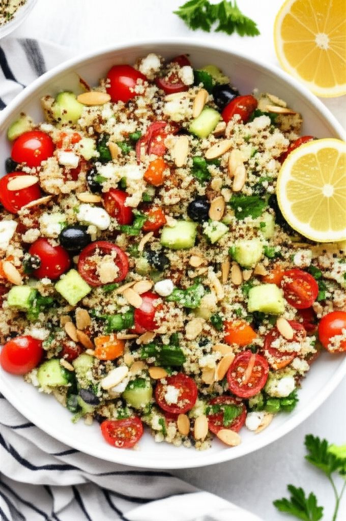 Veggie, Almond, and Raisin Quinoa Salad