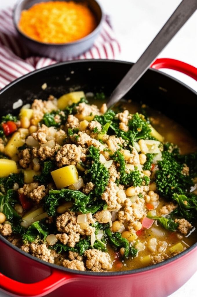 Almost Tuscan Sausage and Kale Soup
