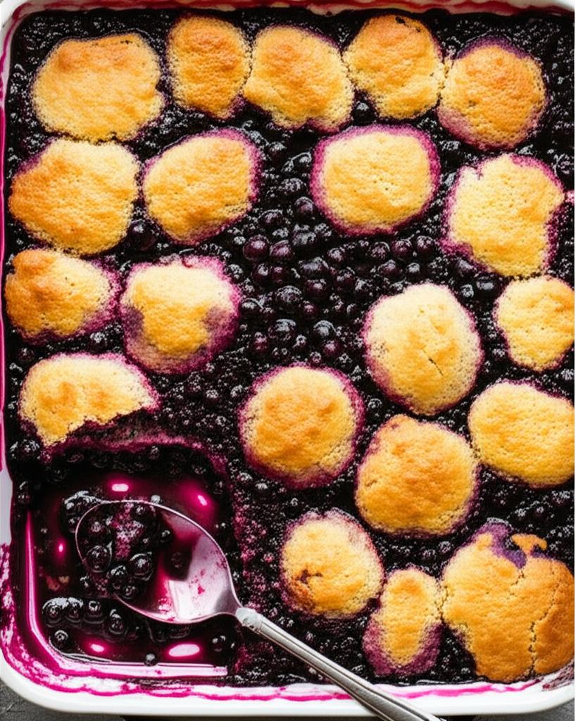 Blueberry Cornbread Cobbler