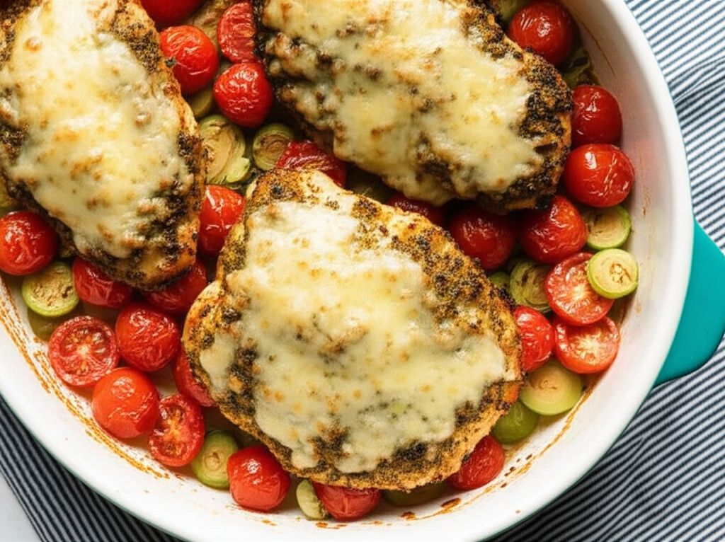 Cheesy Tomato Baked Chicken Breasts