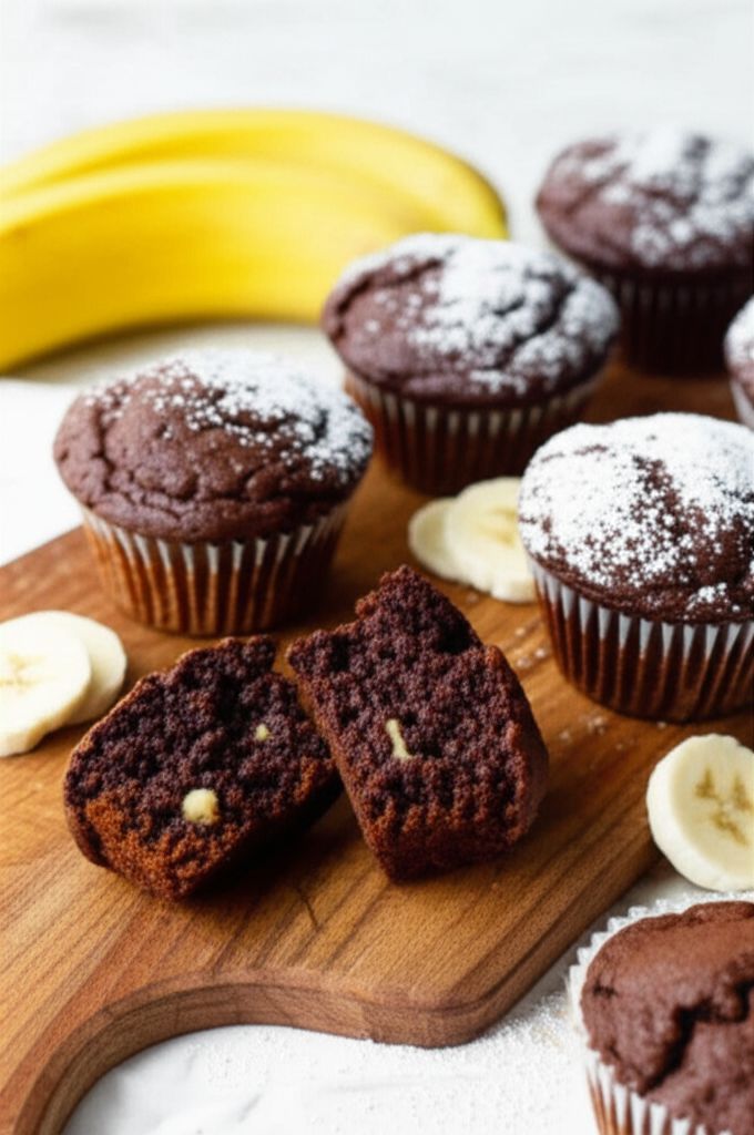 Chocolate Espresso Banana Muffins