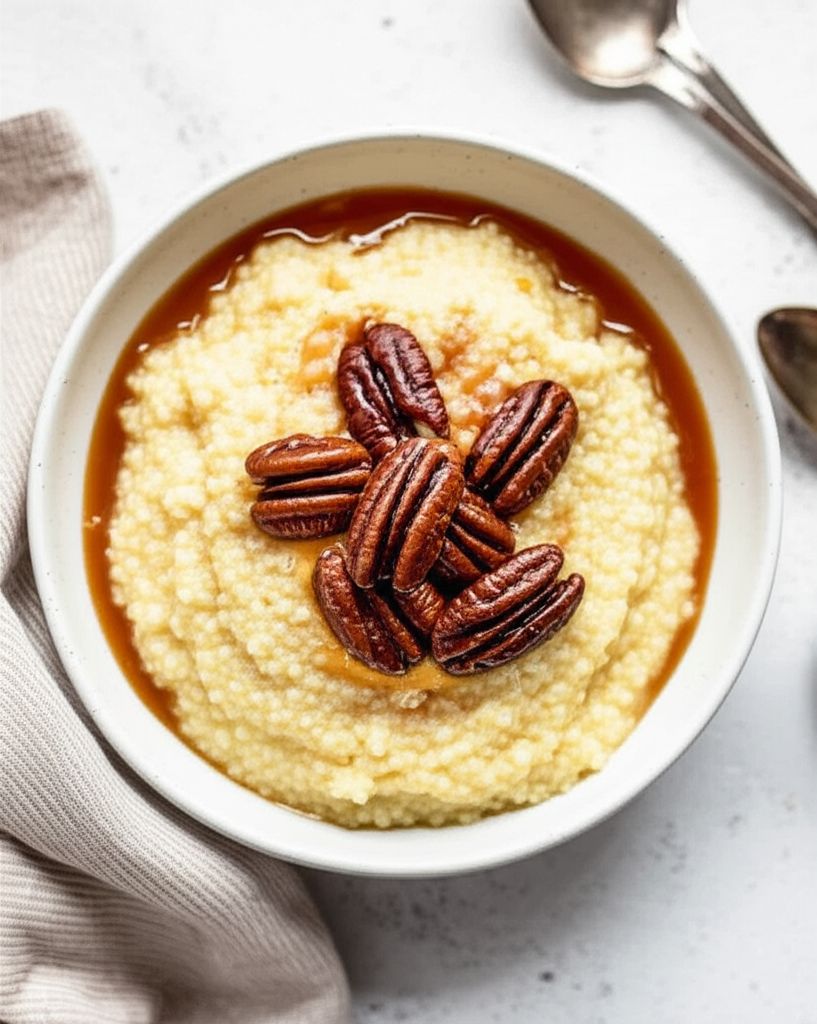 Couscous Pudding with Caramelized Pecans
