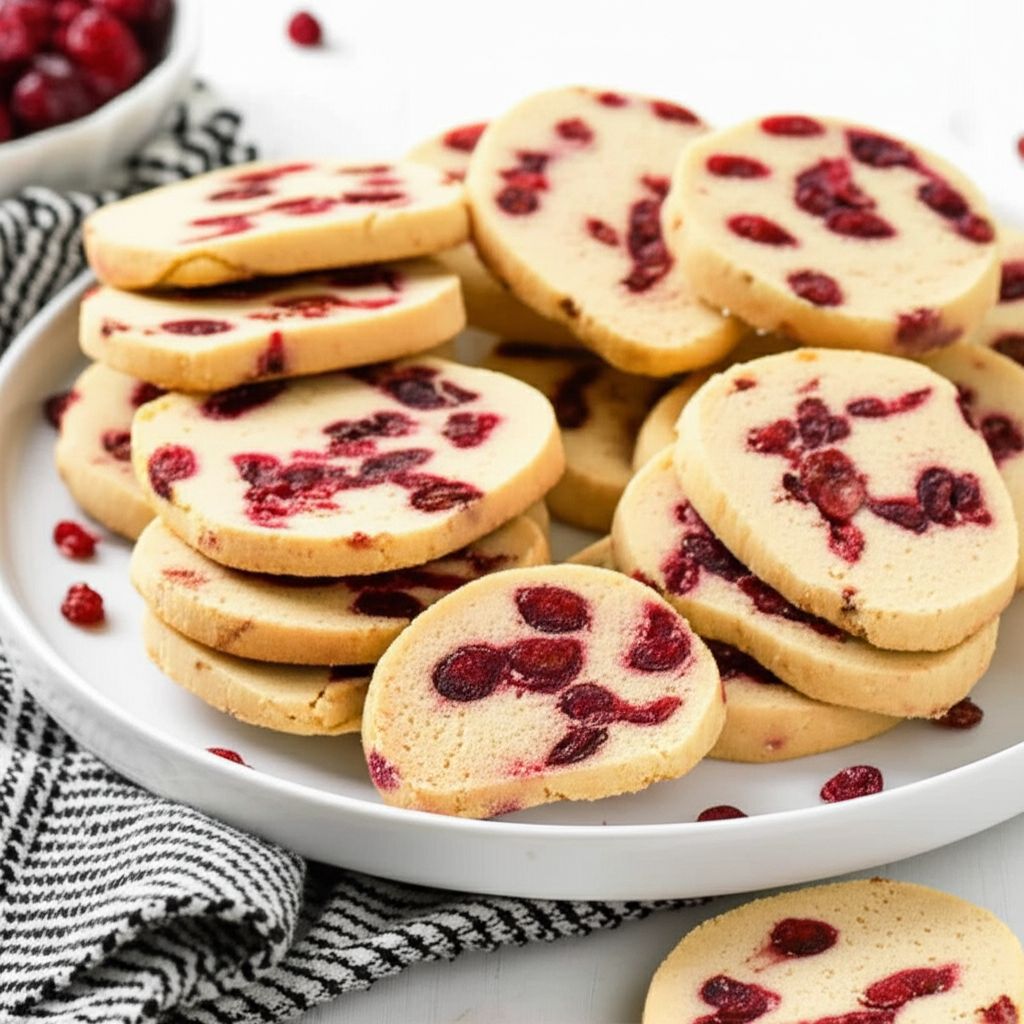 Cranberry-Orange Shortbread Cookies with Apricots
