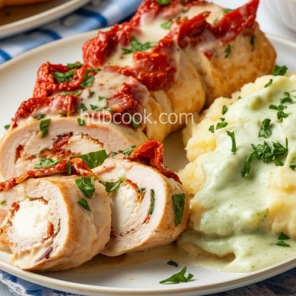 Creamy Tuscan Chicken Rollups