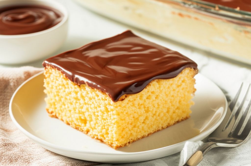 Easy Boston Cream Poke Cake