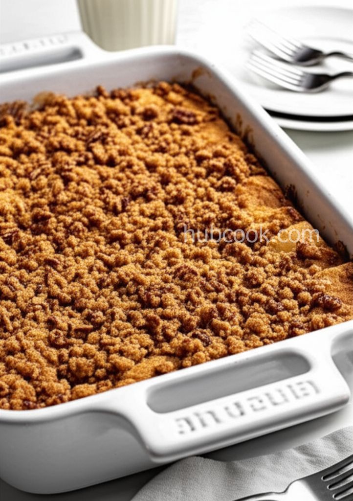 Easy Overnight Pancake Casserole with Streusel Topping