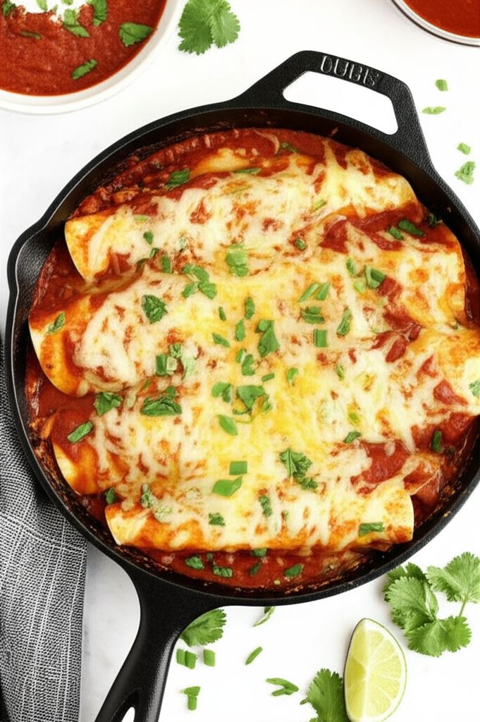 Easy Red Chicken Enchiladas