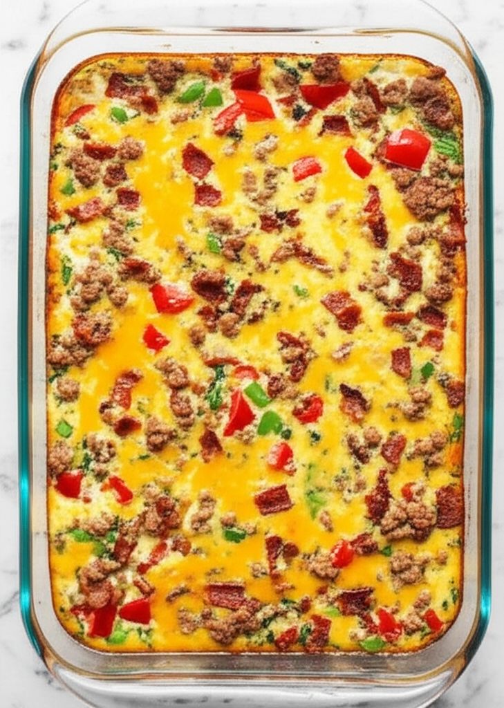 Egg Bake with Sausage, Bacon, and Veggies