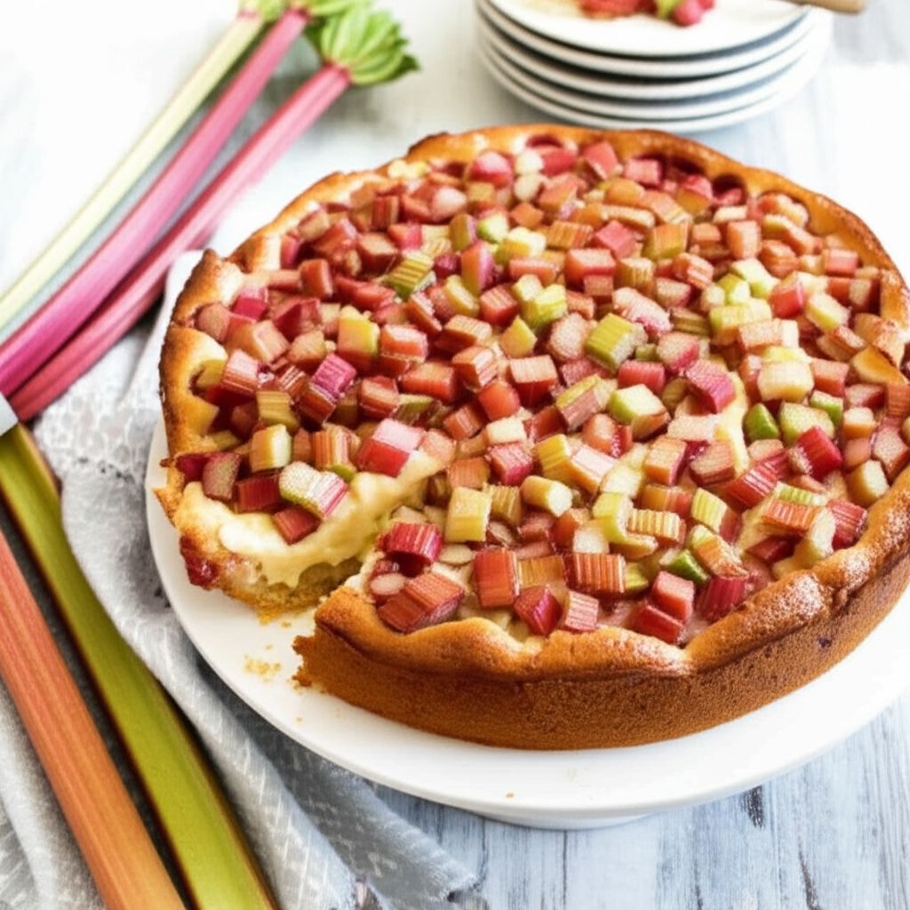 German Rhubarb Almond Cake