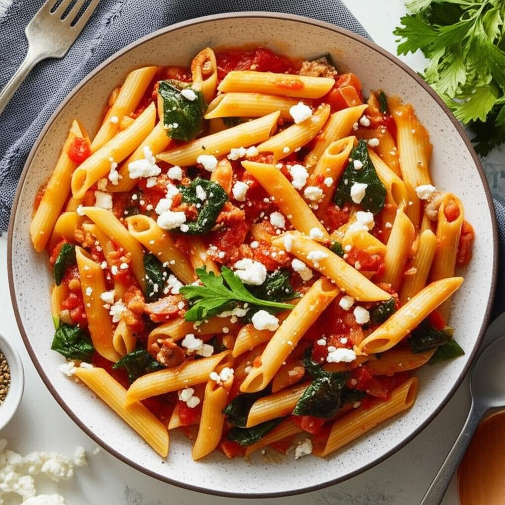 Greek Pasta with Tomatoes and White Beans