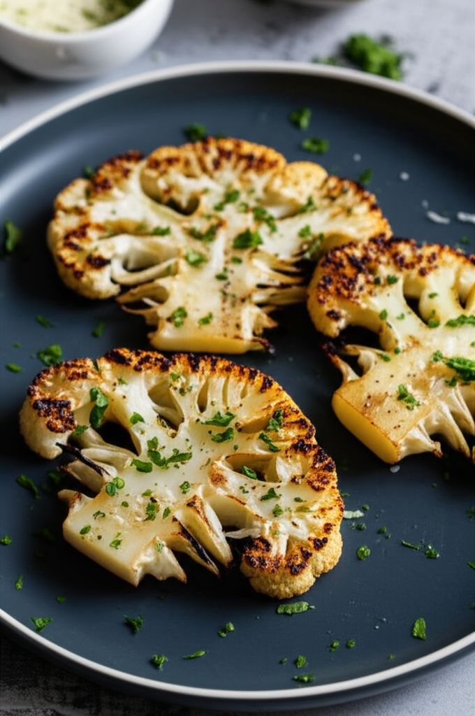 Grilled Truffle-Parmesan Cauliflower Steaks