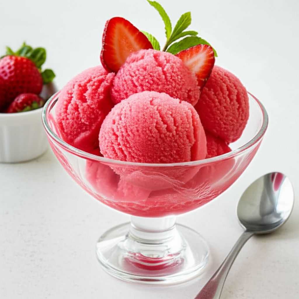 Healthy and Tasty Strawberry Sherbet