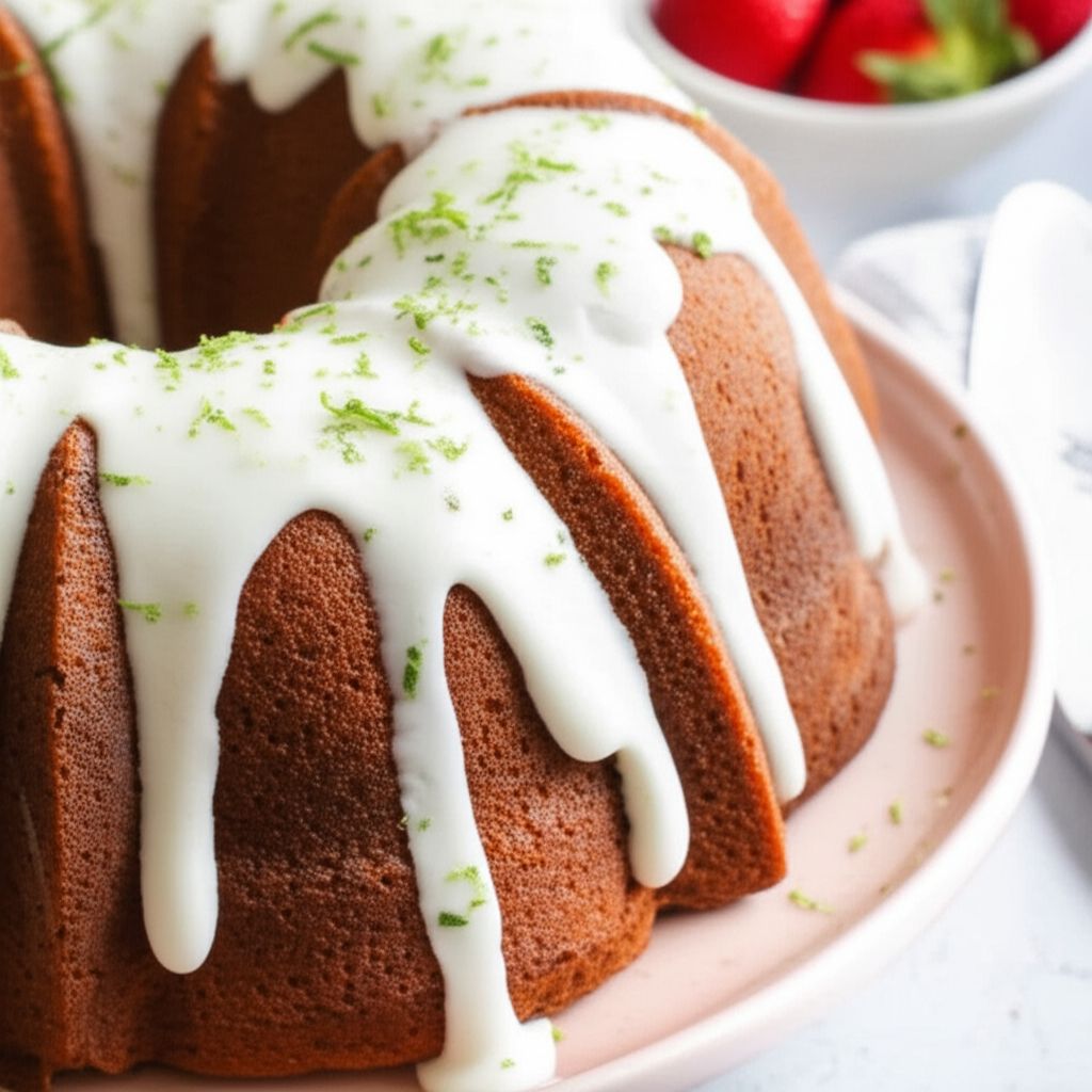 Lime-Mint Pound Cake with Strawberry Filling