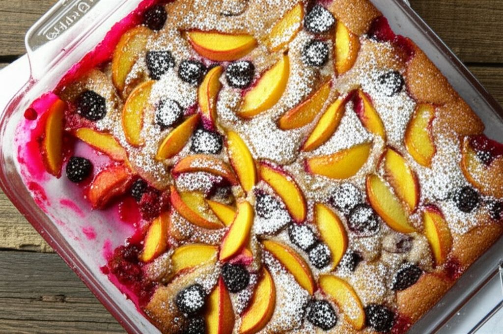 Peach and Blackberry Cobbler