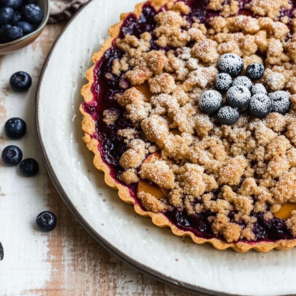 Peach-Blueberry Streusel Tart