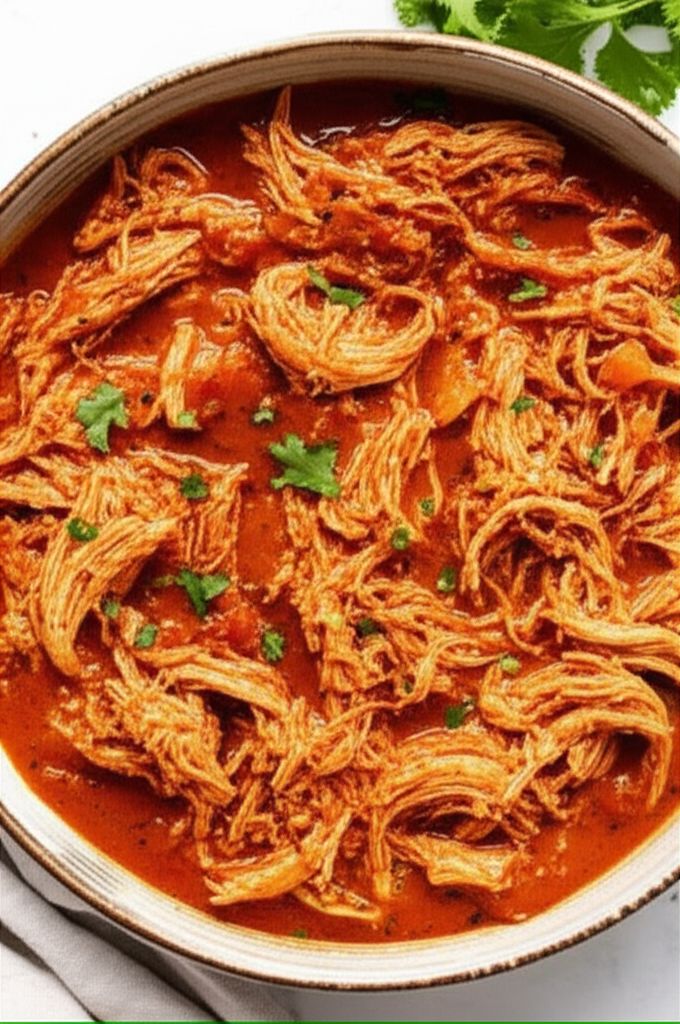Super Easy Slow Cooker Chicken Enchilada Meat