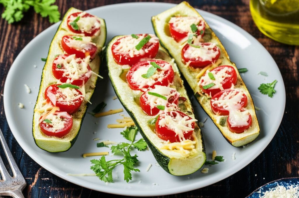 Vegetarian Zucchini Boats