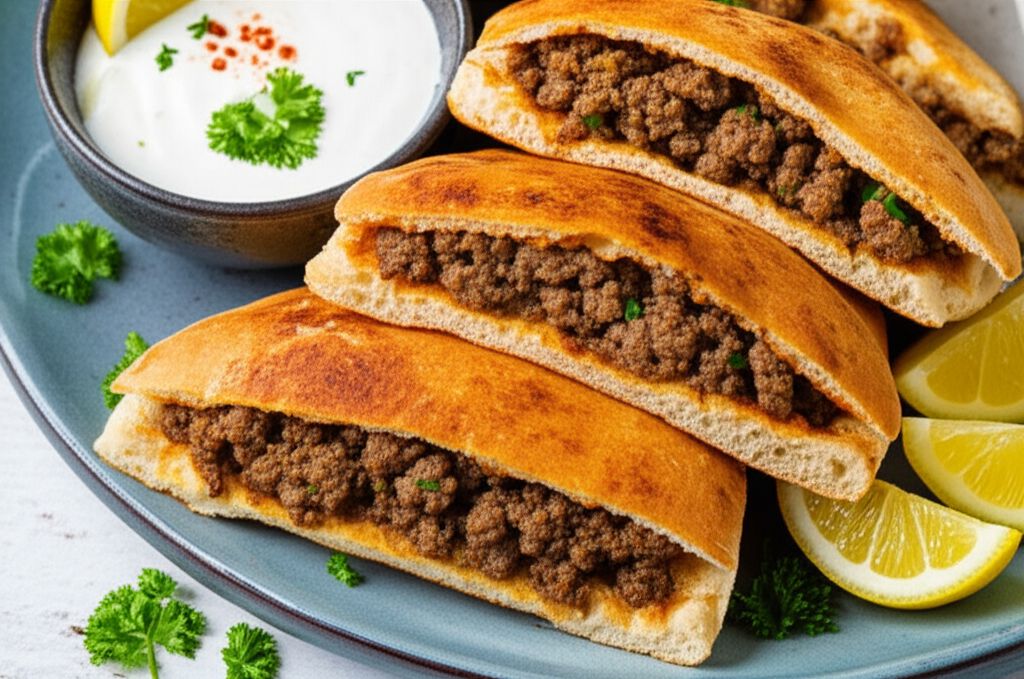 Arayes (Lebanese Crispy Meat Stuffed Pita)
