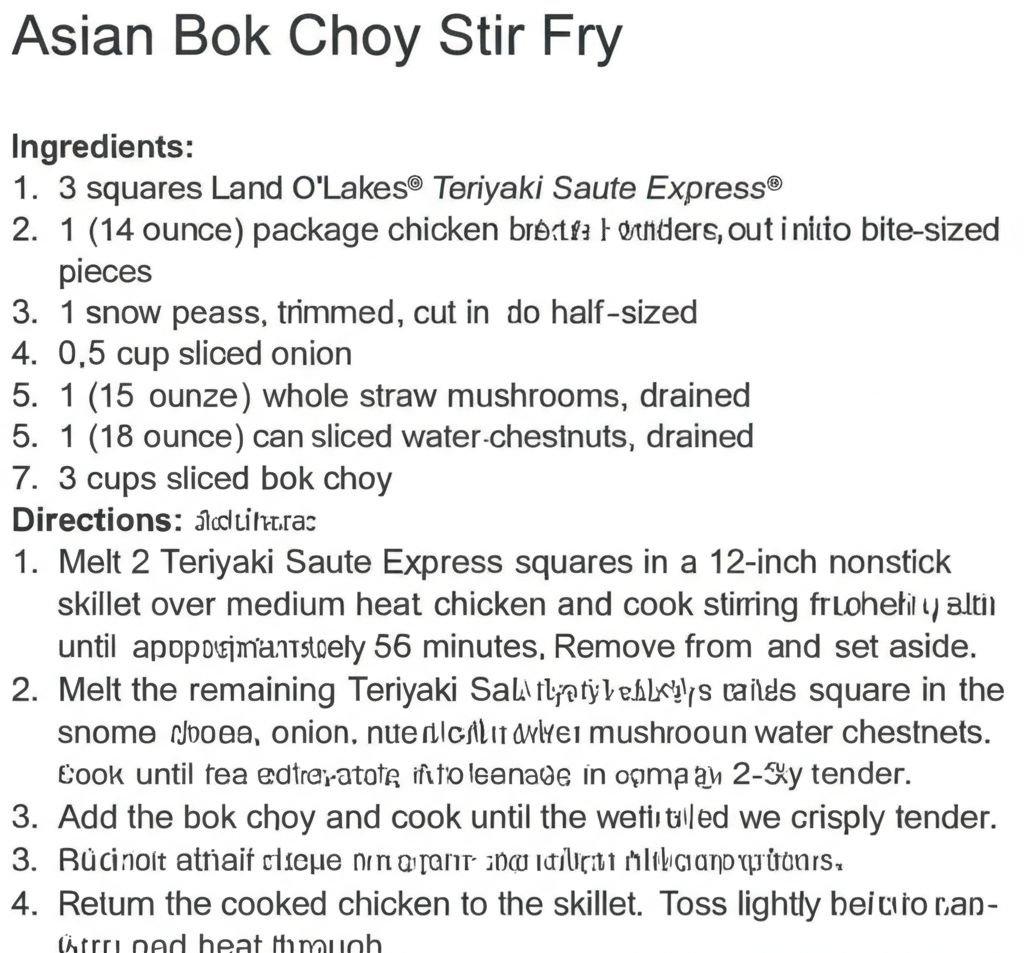 Asian Bok Choy Stir Fry