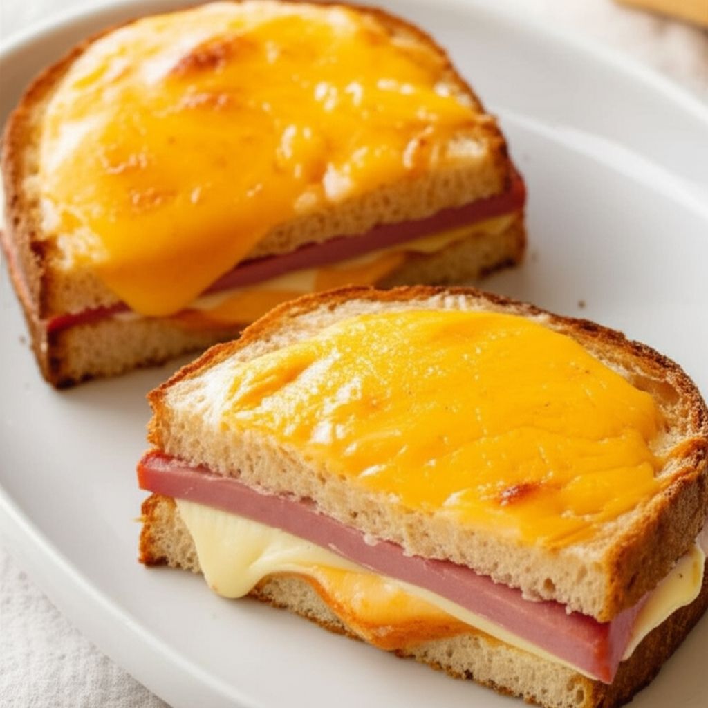 Broiled SPAM® and Cheese Open Face Sandwiches
