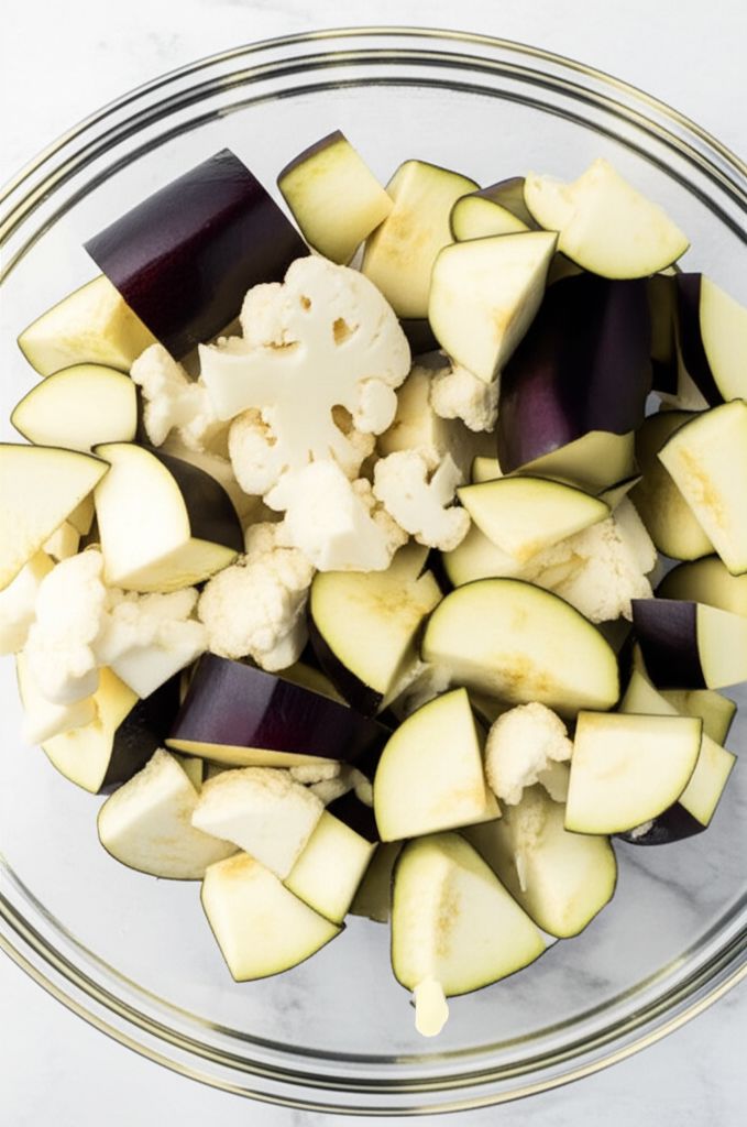 Cauliflower Eggplant Curry-Cumin Roast