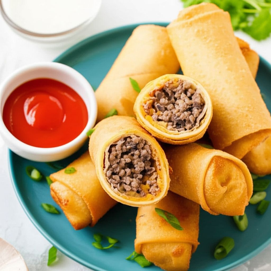 Cheeseburger Egg Rolls
