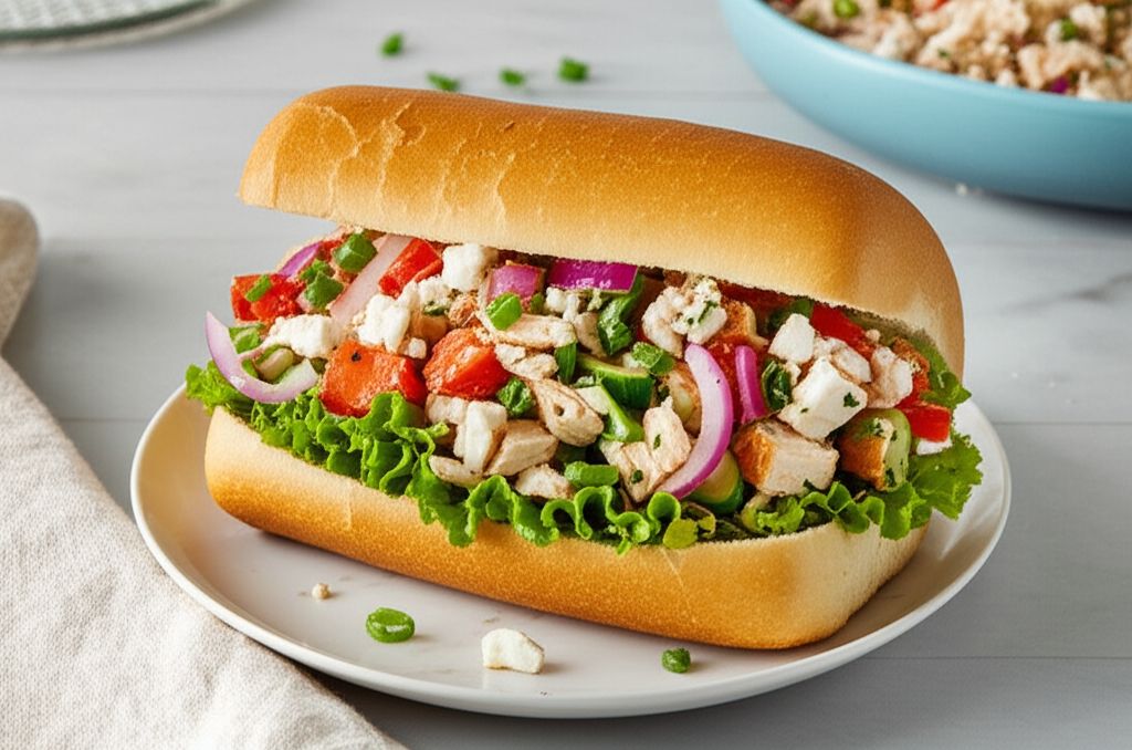 Chopped Greek Chicken Sandwich