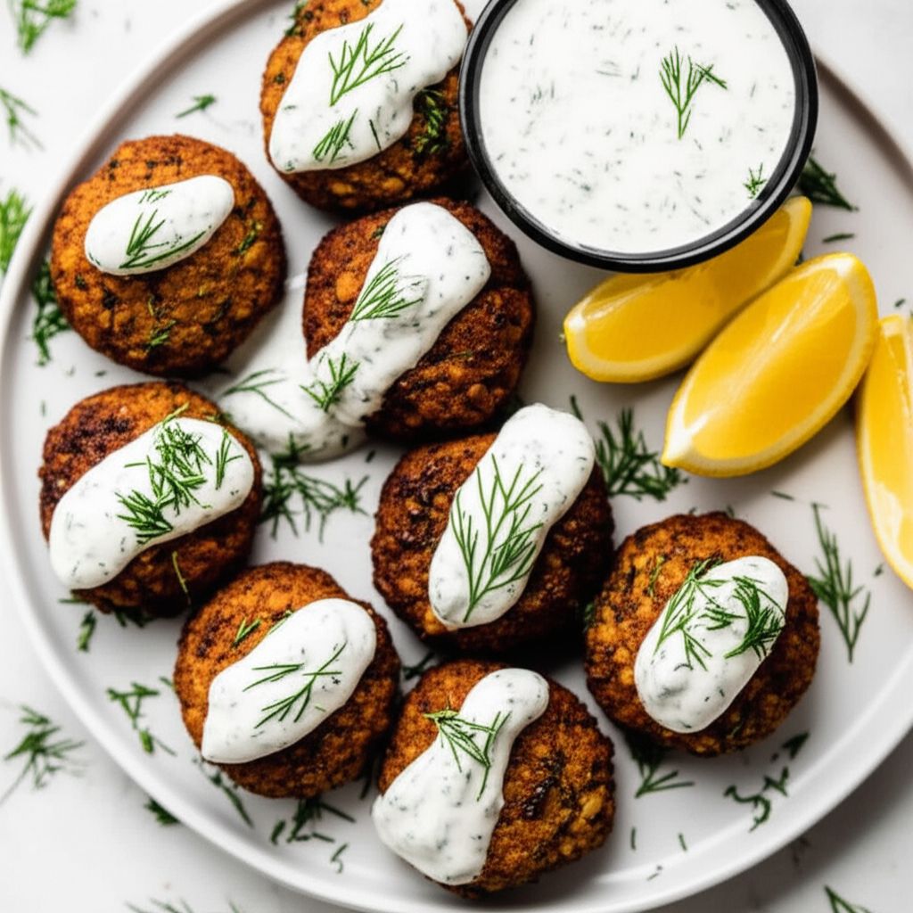 Falafels with Yogurt-Dill Sauce