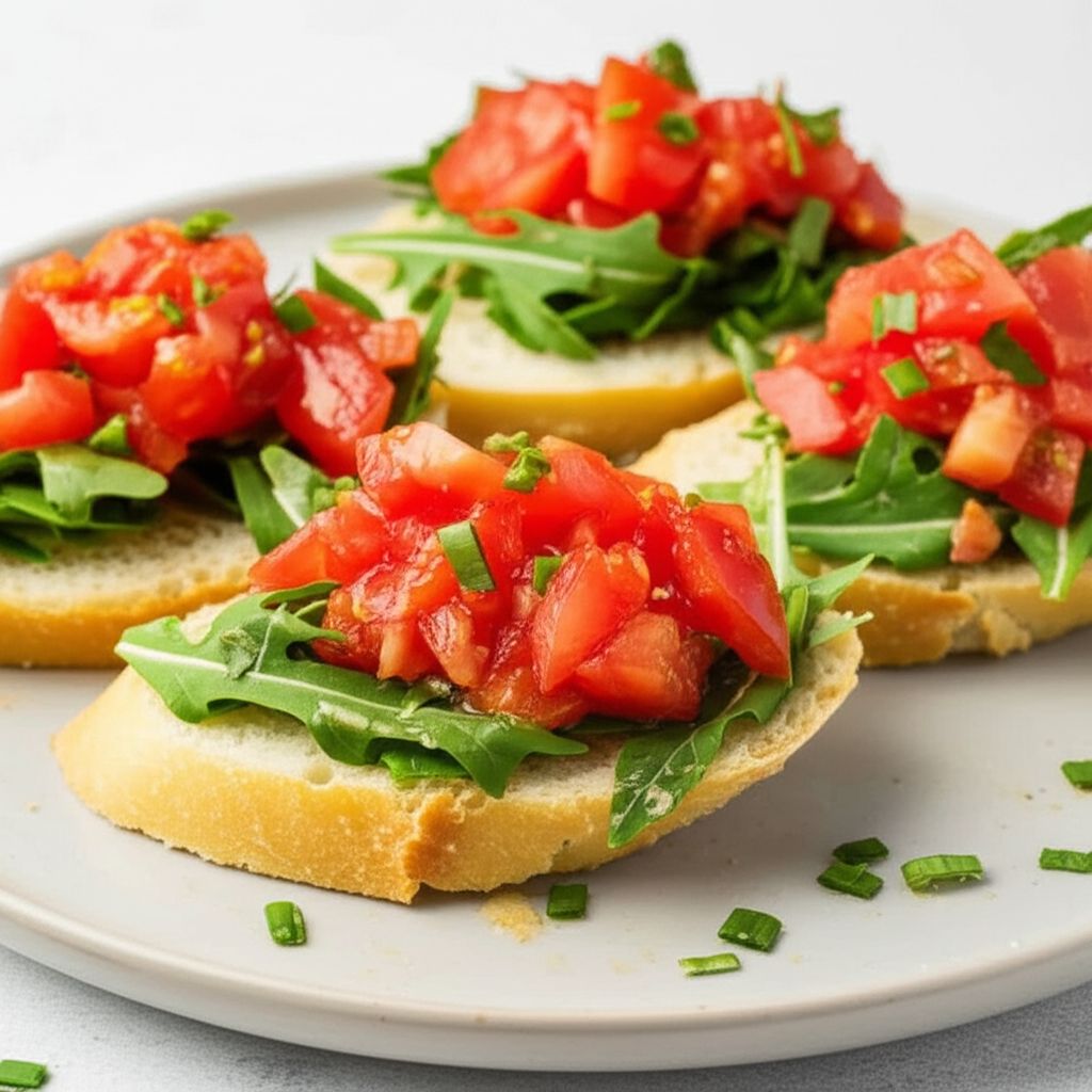 Jen's Tomato Arugula Bruschetta