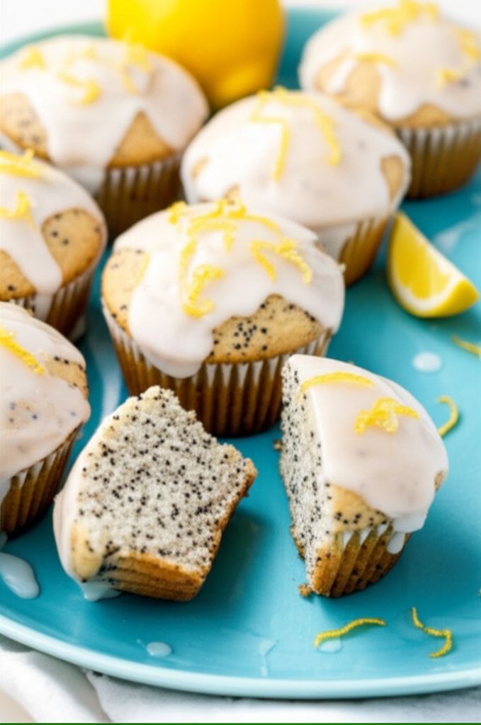 Lemon Poppyseed Muffins with Lemon Glaze