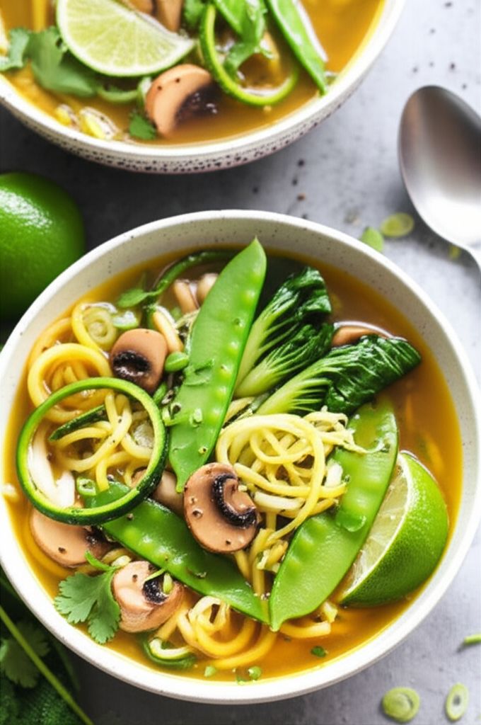 Lemongrass Coconut Curry Soup with Zucchini Noodles