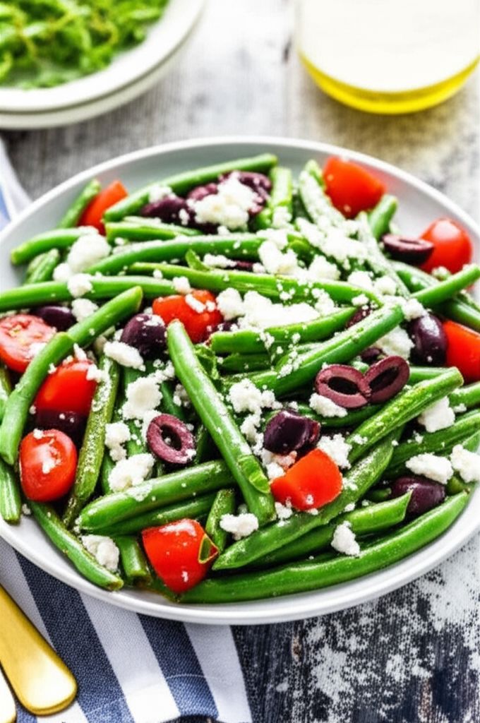 Marinated Green Beans with Olives, Tomatoes, and Feta