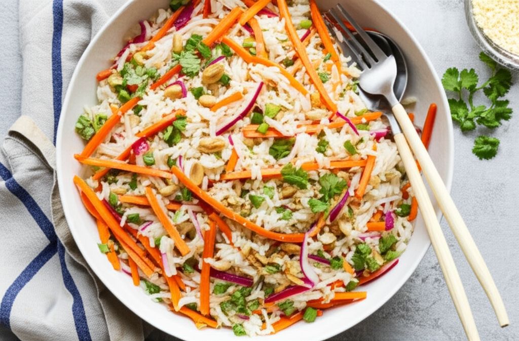 Namasu Rice Salad with Pickled Daikon Radish and Carrots