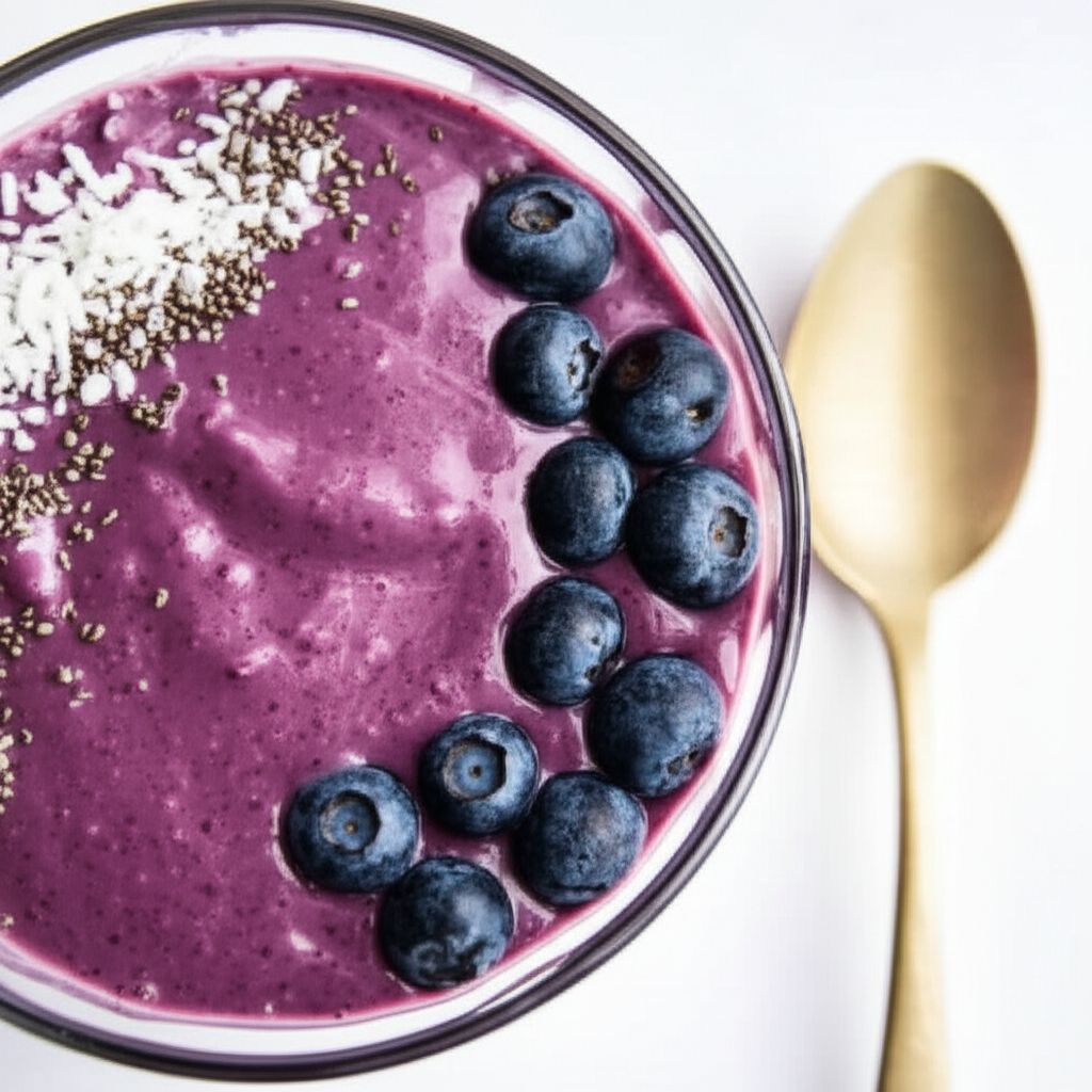 Overnight Oats Blueberry Smoothie Bowl