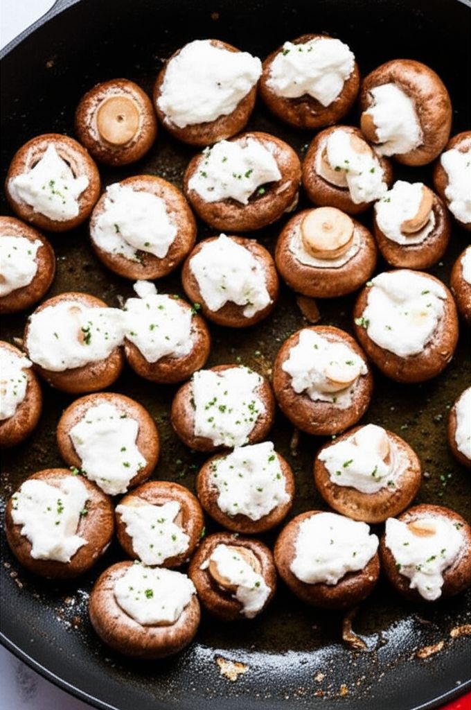 Pan-Fried Mushrooms with Ricotta Cheese