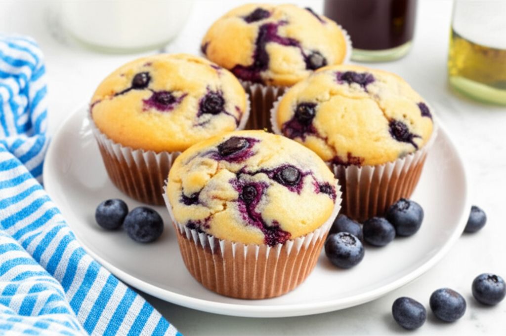 Quick Vegan Blueberry Muffins