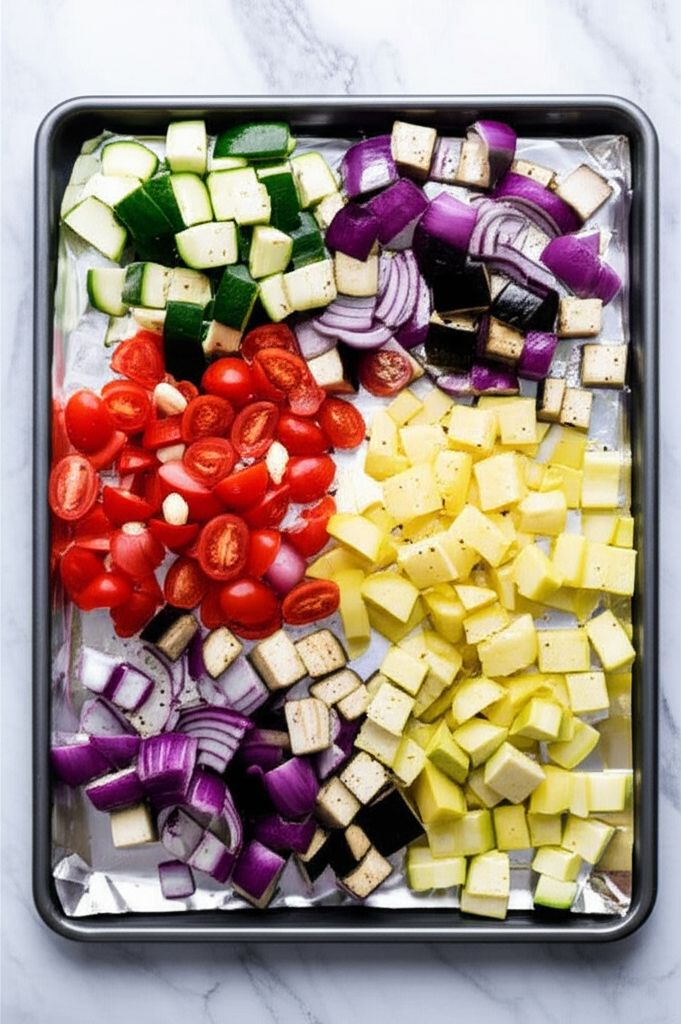Roasted Baby Eggplant, Tomato, and Zucchini